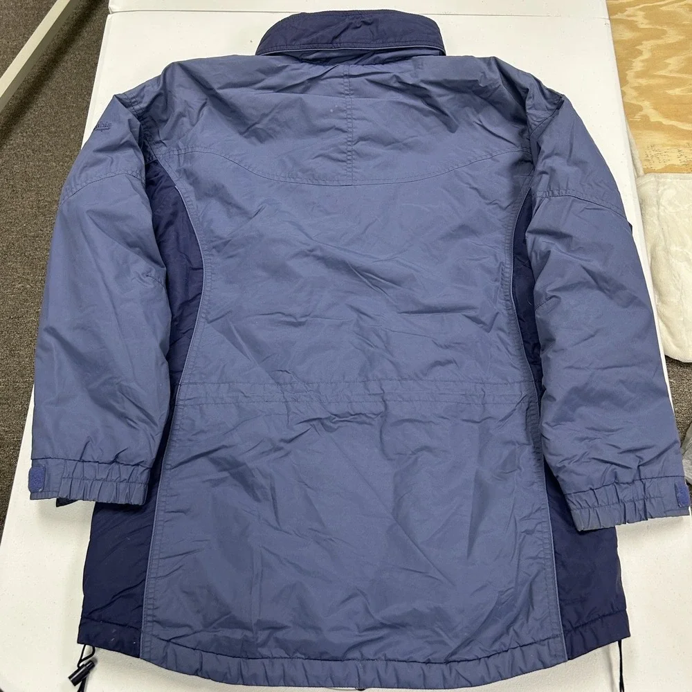 Columbia Winter Jacket Womens Medium Blue Fleece Lined Insulated Full Zip E2